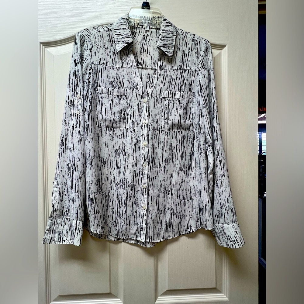 Express Portofino Long Sleeve Dress Blouse